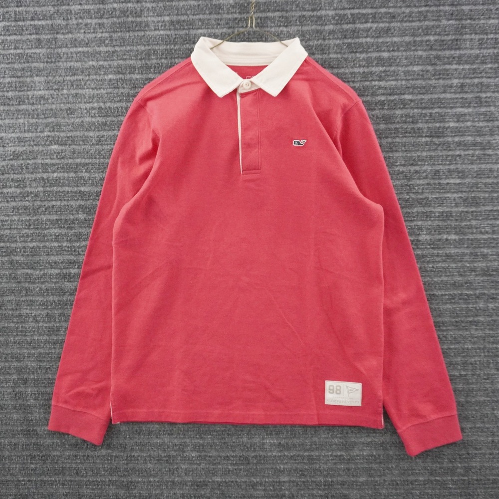 NWT Vineyard Vines Rugby Shirt Boys XL (18) Red Long Sleeve Organic Cotton